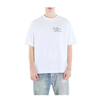 Calvin Klein T-Shirts, male, White, Size: XS Modern Streetwear T-Shirt