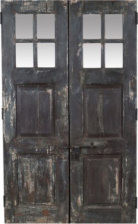 Biscottini International Puerta De Madera Maciza Y Hierro Para Interior O Exterior, Antigua Y Medieval, Con Cristal