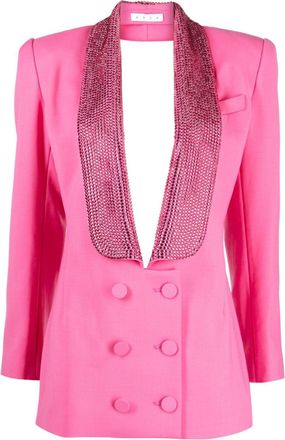 Area Tuxedo crystal-embellished minidress - women - Virgin Wool/Lycra/Viscose - 0 - Pink