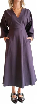 Meimeij Ladies Luncheon Dress In Eggplant