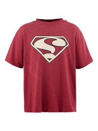 Saint Mxxxxxx graphic-print T-shirt - men - Cotton - M - Red