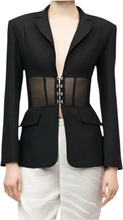 Just Cavalli Gecuffte Jas - Dames - Blazers - Zwart - M - Jassen