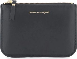 Comme Des Gar&ccedil;ons Leren Mini Pouch met Logo Print - Heren - Portefeuilles - Zwart - ONE Size - Leer - Accessoires