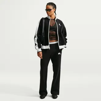 Nike Womens Studio Fleece Weight Nike Womens Run Club Mid-Rise Track Pants in Black | IO2302-001