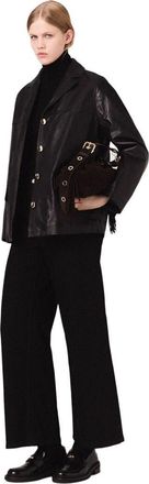 Maje Quilted leather jacket in Black at Nordstrom, Size 34 Eu