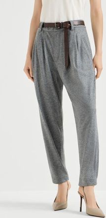 Brunello Cucinelli Cashmere jersey trousers in Grey at Nordstrom, Size 44 It