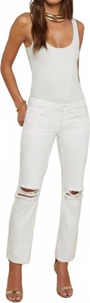 L'agence Nevia Slouchy Straight Leg Jeans In Blanc