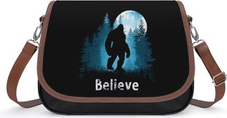 Generic Bigfoot Moon Believe Fashion Womens Crossbody Bags Novelty Handbag Shoulder Bag Purse