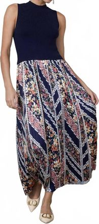 Skies Are Blue Clothing Bohemian Dreams Maxi Dress In Navy Floral