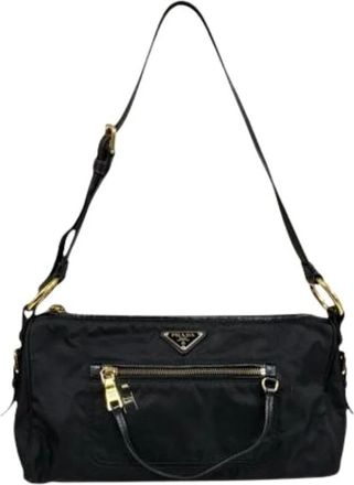 Prada Pre-owned Shoulder Bags, female, Black, Size: ONE SIZE Pre-owned Vintage Nylon Shoulder Bag
