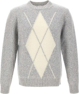Eleventy Maglione in lana con motivo geometrico - Grigio