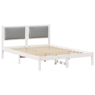 vidaXL Struttura Del Letto Grigio Chiaro 140 X 190 Cm Pino Massello Vidaxl