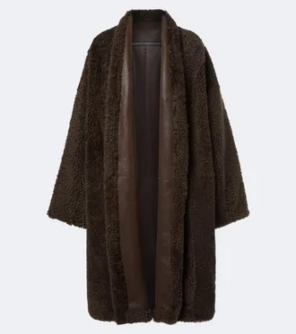 Tom Ford Leather-trimmed reversible cashmere coat