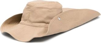 The Attico logo-embroidered sun hat - Brown