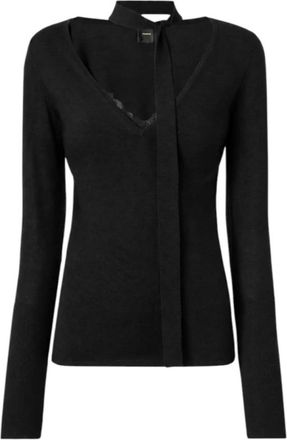 Pinko V-hals Breiwerk - Dames - V-hals truien - Zwart - S - Wol - Truien & Vesten