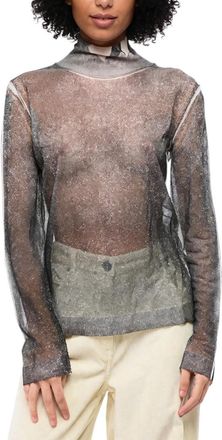 Maison Margiela Grey Textured Turtle Neck Sweater