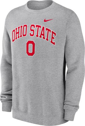 Nike Ohio State Arch Nike Mens College Pullover Crew in Grey | NKPU06GOH-Y48