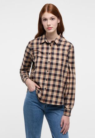 Eterna Hemdbluse ETERNA LOOSE FIT, Damen, Gr. 48, orange, 70% Baumwolle, 30% Lyocell, Blusen Hemdbluse, EASY IRON (b&uuml;gelleicht)