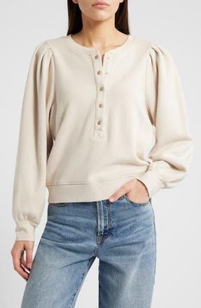 Rails Mariana Cotton French Terry Henley Sweatshirt in Sand at Nordstrom Rack, Size X-Large