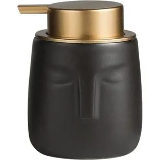 OEM (nero) Dispenser Di Sapone Moderno, Flacone In Ceramica A Forma Di Viso Con Pompa Dorata Antiruggine, Dispenser Di Lozione Decorativo Per Bagno O Cuci