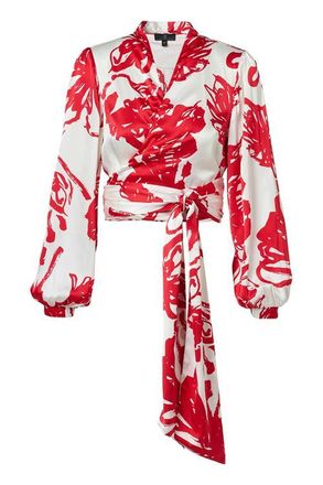 Mart Visser Carly Print Blouse Rood / Wit