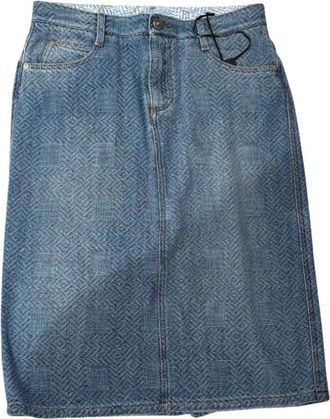 Ermanno Scervino Longuette Rok Jeans - Dames - Spijkerrokken - Blauw - 2XS - Denim - Rokken