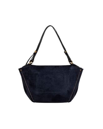 Gianni Chiarini Womens Handbag Bloom Suede Midnight Blue Cow Leather Handbags Hand Bags