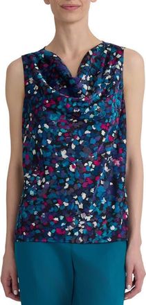Kasper Cowl Neck Sleeveless Top in Black Multi at Nordstrom, Size X-Small