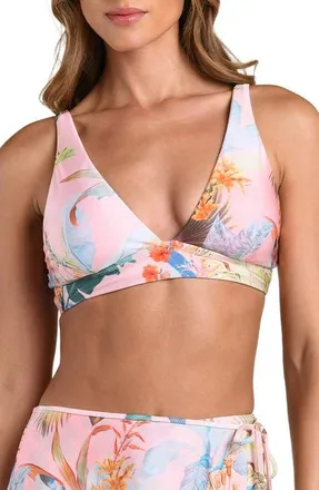L'agence Lexie Colorful Palm Bikini Top in Pink Multi at Nordstrom, Size X-Large