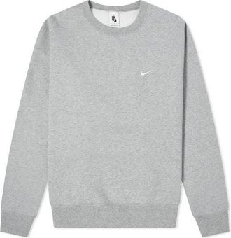 Nike Mens Nike Solid Color Embroidered Logo Round Neck Long Sleeves Dark Grey CV0554-063