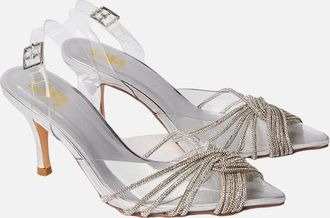 Dorothy Perkins Womens Dorothy Perkins Womens/Ladies Brooke Crystal Sling Back Court Shoes - Silver - Size: 5