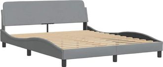 vidaXL Estructura De Cama Dover De Tela Gris Claro 152x203 Cm Vidaxl