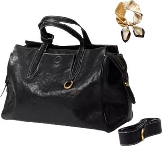 Generic Leather Crossbody Bag for Women, Slouchy Vintage Tote Handbag, Large Capacity Underarm Satchel