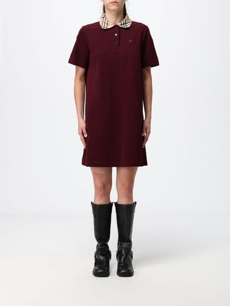 Burberry Mini abito polo in cotone con colletto a fantasia check