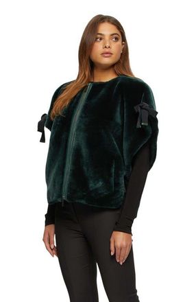 Gorski Genuine Shearling Jacket, Short Sleeve in Emerald at Nordstrom, Size X-Small