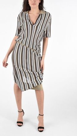 Bottega Veneta Asymmetric Jacquard Striped Dress Bottega Veneta