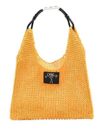 Plan C knitted tote bag - women - Polyurethane/Viscose/Cotton/Polyester/Linen/Flax - One Size - Yellow