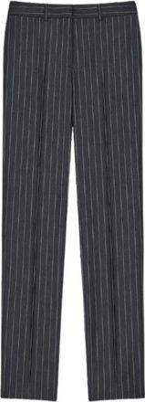 Givenchy Skinny Gestreept Wol Pantalon - Dames - Straight fit broeken - Grijs - XS - Wol - Broeken