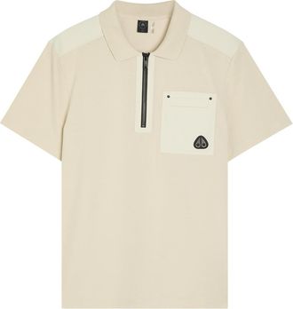 Moose Knuckles Dalon Panelled Piqu&eacute; Cotton Polo Shirt - Cream - Xxl
