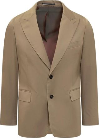 Reveres 1949 Single-breasted Blazer - Heren - Blazers - Beige - 2XL - Leer - Jassen
