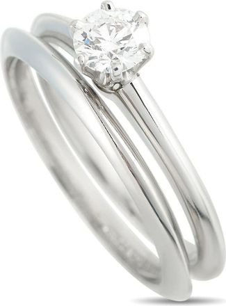 Tiffany & Co. Pre-Owned Tiffany Co. Platinum 0.45ct Diamond Ring and Wedding Band Set TI64 031726