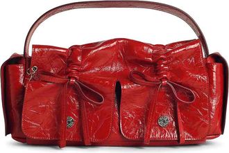 Acne Studios Multipocket Shiny Red Leather Bag