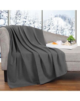 Superior Jena Cotton Textured Chevron Lightweight Woven Throw Blanket