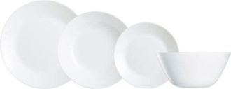 Luminarc Arcopal Zelie - Servizio di piatti, Vetro temperato, Bianco, 19 pezzi