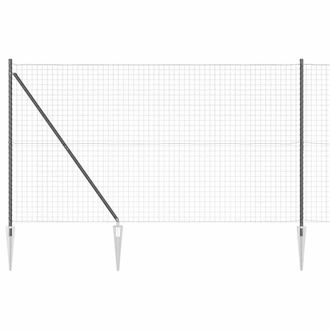 Berkfield Home Euro Fence with 7 Spike Posts 1.6x10 m Galvanised Steel Grey in Silver
