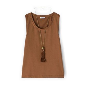 Motivi Top con collar de borlas integrado - Tops - Mujer - Marr&oacute;n - S