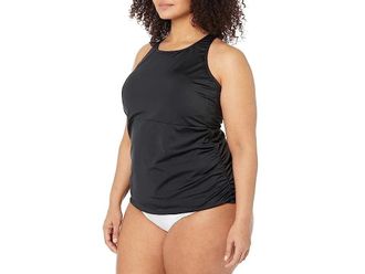 L.L.Bean L. L.Bean Beansport High Neck Tankini Womens 22W Plus Black Swimwear DDR2469