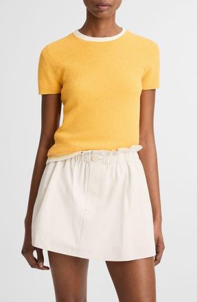 Vince Texture Crewneck Sweater in Apricot at Nordstrom, Size Xx-Small
