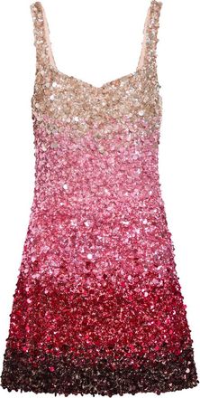 Alice & Olivia Eve D&eacute;grad&eacute; Sequin-embellished Mini Dress - Pink - 10 (UK14 / L)