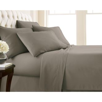 Southshore Fine Linens Southshore Essentials Double Brushed 100 GSM Sheet Set in Dark Taupe at Nordstrom Rack, Size California King